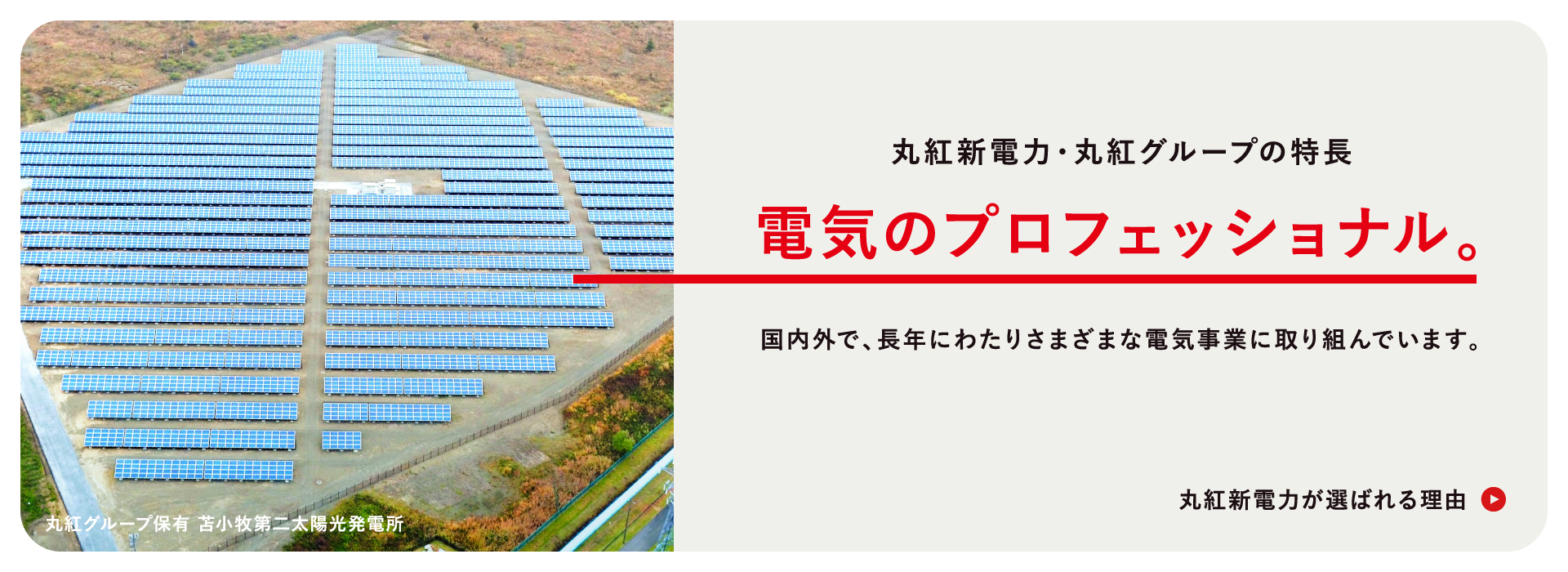 電気のプロフェッショナル。丸紅新電力が選ばれる理由。